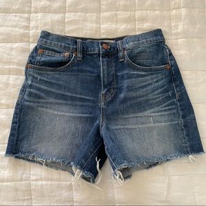High rise denim short